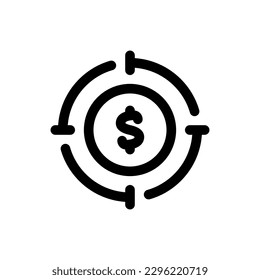 Simple Money Target icon. The icon can be used for websites, print templates, presentation templates, illustrations, etc