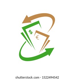 simple money transfer logo vector concept design icon illustration
