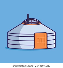 Simples Mongol Ger Yurt desenho animado vetor ilustração Coleção de tradicional Casa ícone conceito isolado