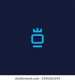 simple monitor computer frame and crown logo concept vector