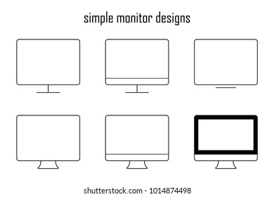 Simple monitor designs in different styles