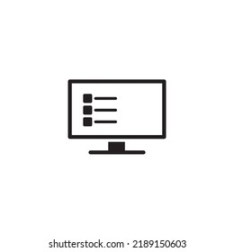 Simple Monitor Icon, Vector Illustration