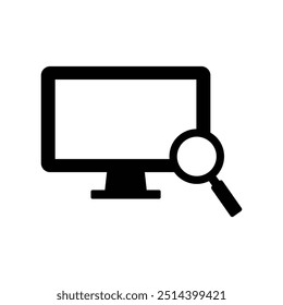 Simple monitor and magnifying glass illustration