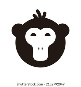 simple monkey flat icon design, vector illustration