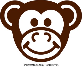 Simple monkey head cartoon