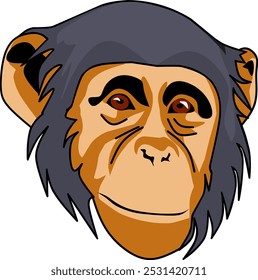 simple monkey head vector design