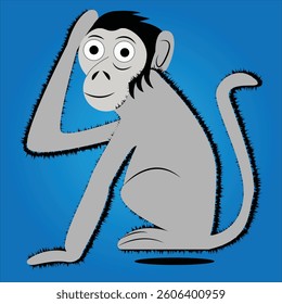 simple monkey illustration vector design clean and unique latest