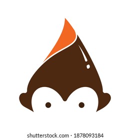 simple monkey and liquid vector logo