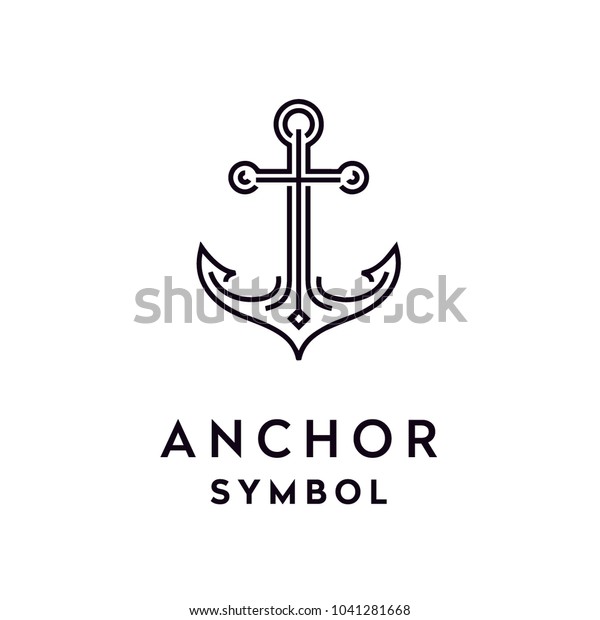 Simple Mono Line Art Anchor Boat Stock Vector (Royalty Free) 1041281668 ...