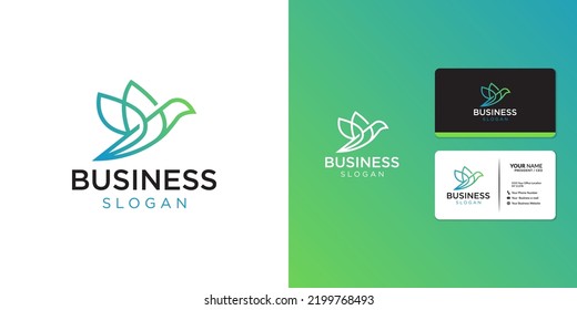 Simple Mono Line Art Bird Logo Design