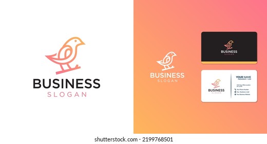 Diseño de logotipo de pájaro de arte simple en una sola línea