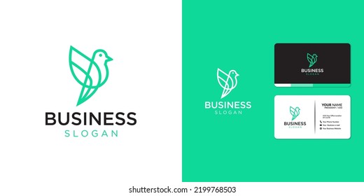 Simple Mono Line Art Bird Logo Design