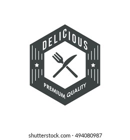 Simple mono line food logo.
