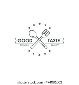 Simple mono line food logo.