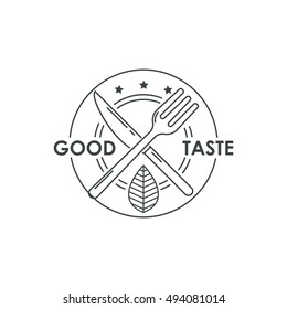 Simple mono line food logo.