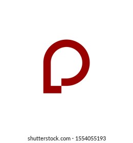 simple mono line letter p logo