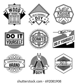 Simple Mono Lines Logos Collection. Do It Yourself DIY Craft.