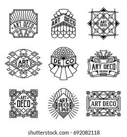 Simple Mono Lines Logos Collection. Art Deco Decorative.