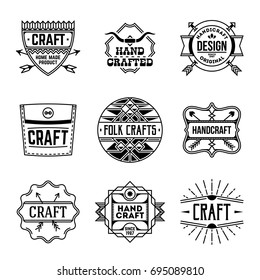 Simple Mono Lines Logos Collection. Hand Craft Design Set 3.