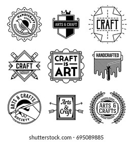 Simple Mono Lines Logos Collection. Hand Craft Design Set 2.
