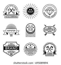 Simple Mono Lines Logos Collection. Hipster Original Brand.