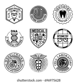 Simple Mono Lines Logos Collection. Medical.