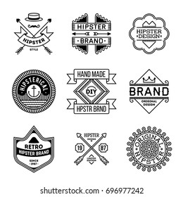 Simple Mono Lines Logos Collection. Hipster Style Brands.