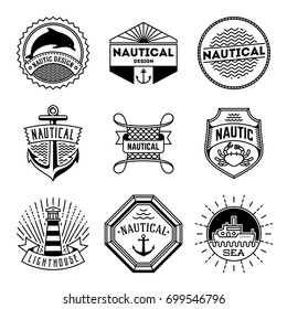 Simple Mono Lines Logos Collection. Nautical Design Brands.