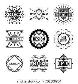 Simple Mono Lines Logos Collection. Retro Design 2.