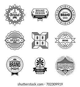 Simple Mono Lines Logos Collection. Retro Brand 3.