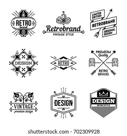 Simple Mono Lines Logos Collection. Retro Design 4.