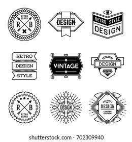 Simple Mono Lines Logos Collection. Retro Design 5.