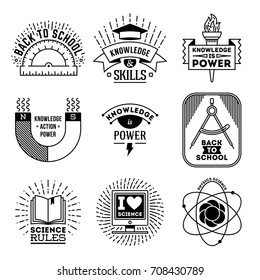 Simple Mono Lines Logos Collection. Knowledge is Power.