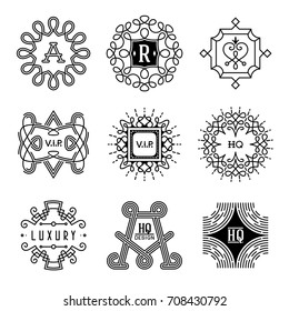 Simple Mono Lines Logos Collection. Monograms.