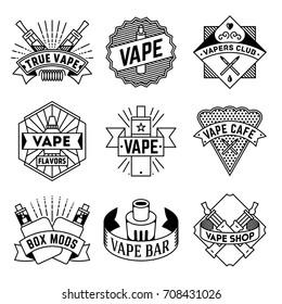 Simple Mono Lines Logos Collection. Vape Signs.