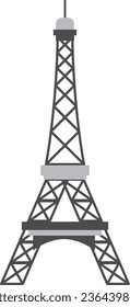 Simple monochromatic flat drawing of the French historical landmark monument of the EIFFEL TOWER, PARIS