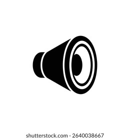 A simple, monochromatic illustration features a stylized black spyglass or telescope icon. The optic instrument is placed horizontally against a clean white background.