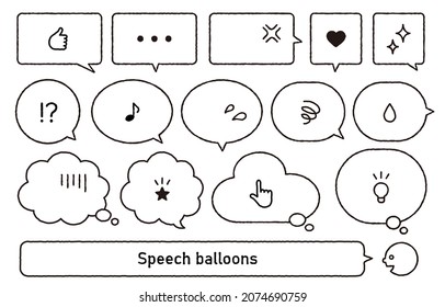 A simple monochrome balloon set.Easy-to-use vector material.