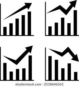 Simple monochrome bar graph set