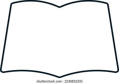 Simple monochrome book, note-shaped frame