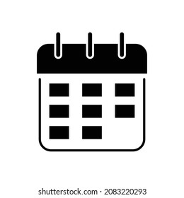 A simple monochrome calendar icon, vector illustration.