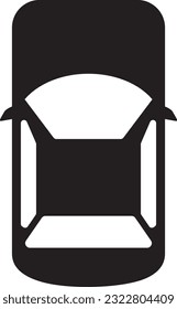 Simple monochrome car seen from above