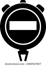 Simple and monochrome digital stopwatch icon.
A clock for keeping track of time on land and swimming.