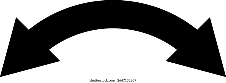 Simple monochrome double sided arrow illustration. Vector illustration of bold double arrow clip art. Black arrow pointing left and right, bidirectional arrow. Minimalist graphic with geometric shapes