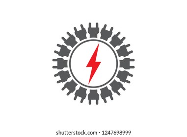 simple monochrome electricity logo