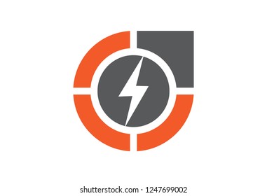 simple monochrome electricity logo