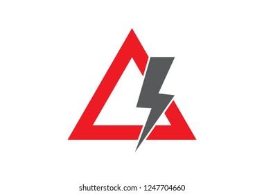 simple monochrome electricity triangle logo