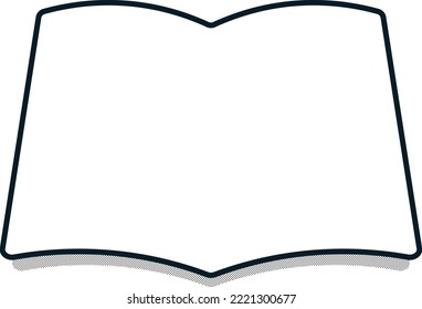 Simple monochrome frame border with open pages of book or notebook