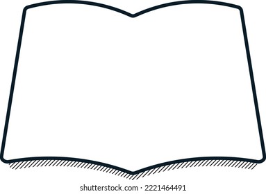 Simple monochrome frame border with open pages of book or notebook