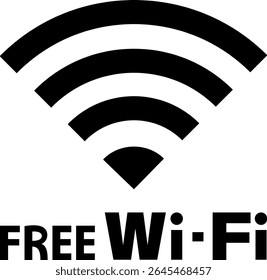 Simple, monochrome Free WiFi symbol